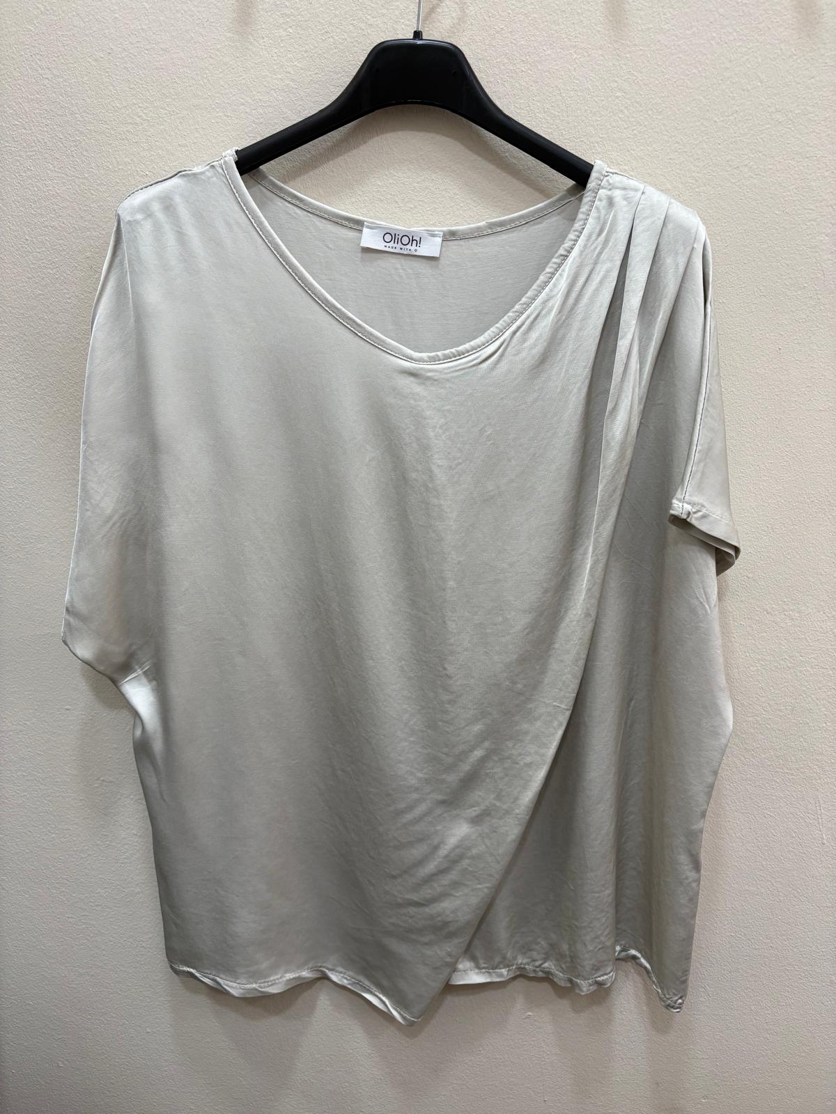 blusa manga corta color chicle
