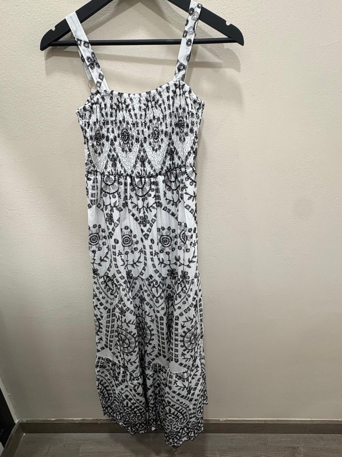 vestido de tira bordada tres colores