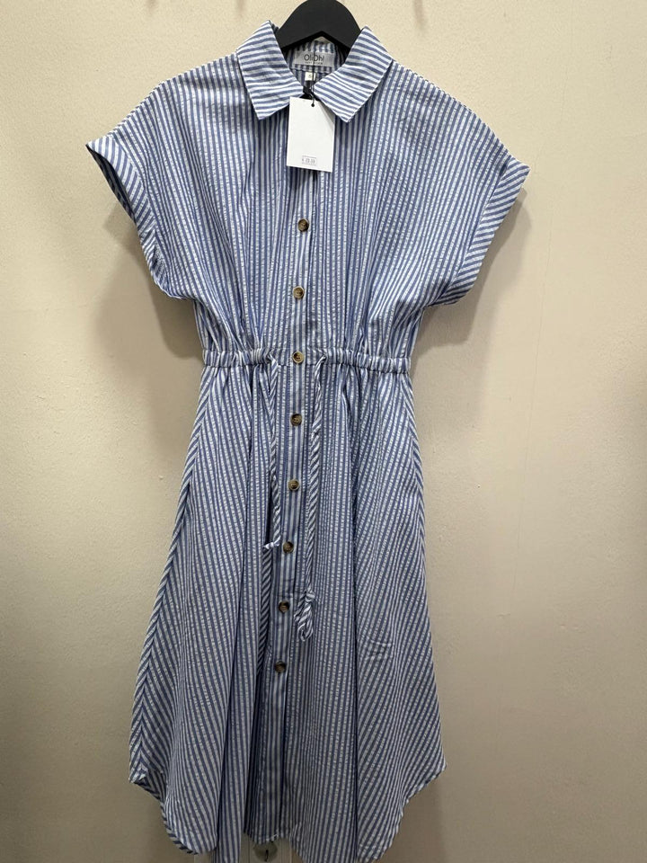 Vestido camisero a rayas