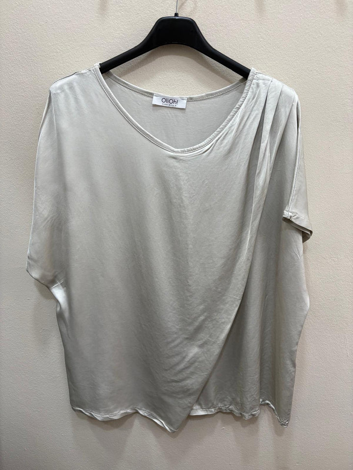 blusa manga corta color chicle