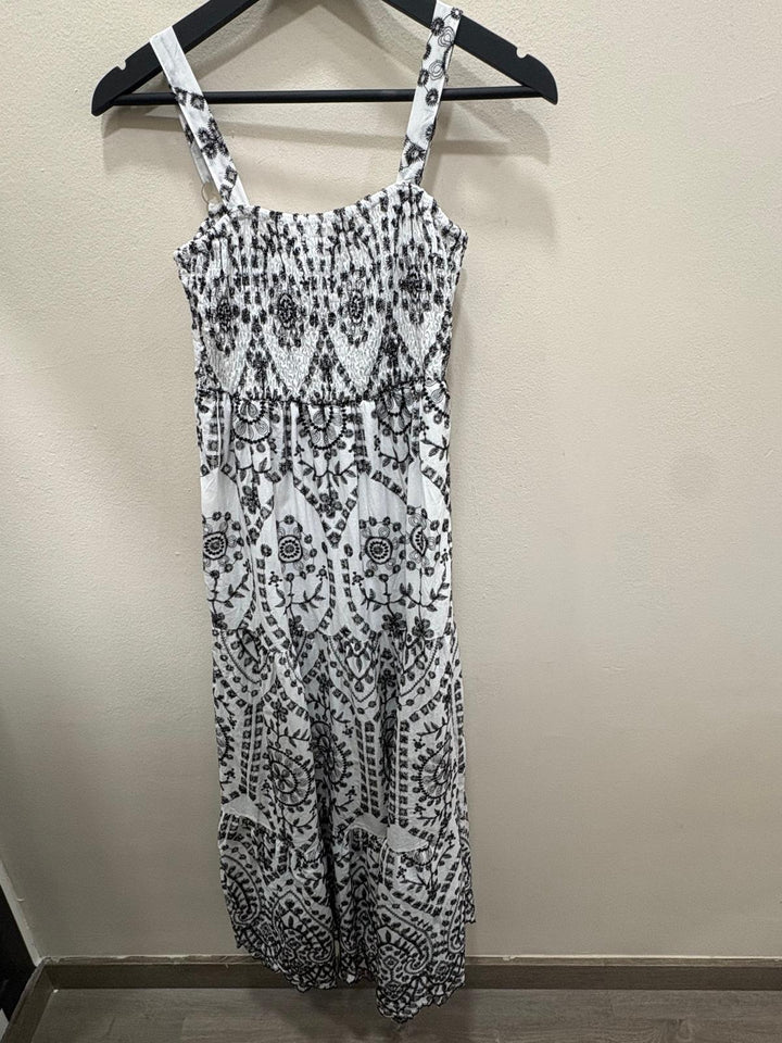 vestido de tira bordada tres colores