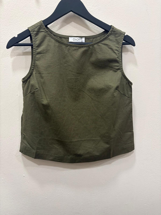 top verde de lino