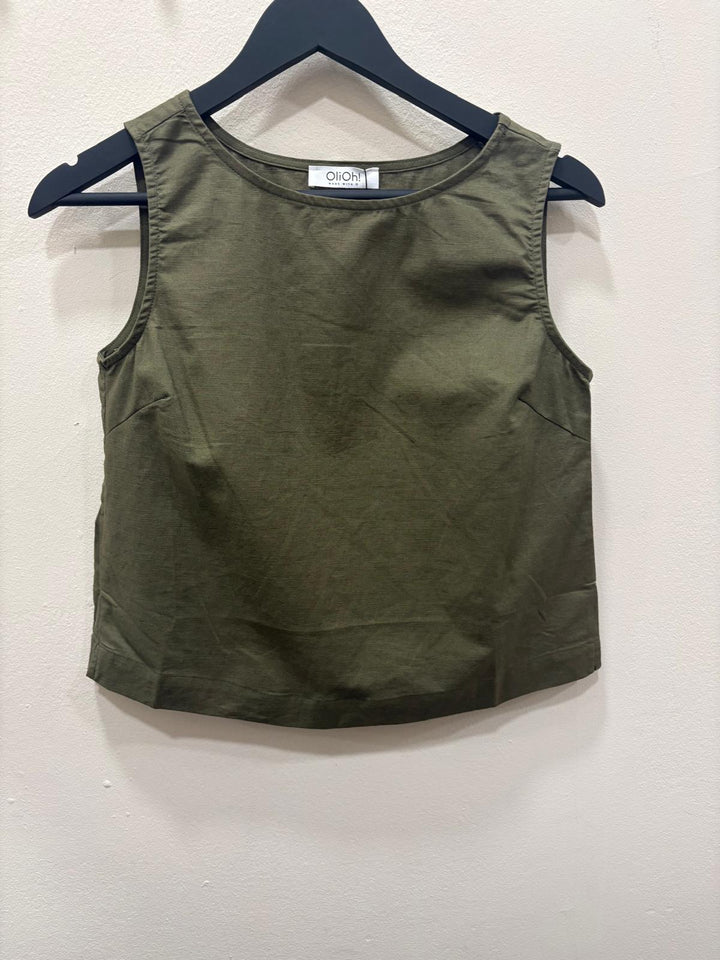 top verde de lino
